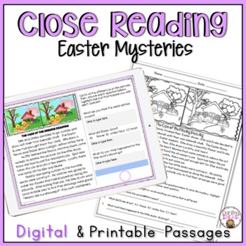 Preview of Easter Reading Comprehension Passages | Easter Activities Print and Digital