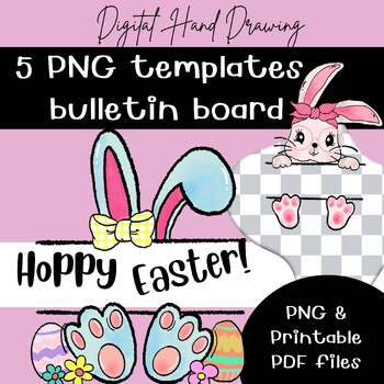 Preview of EASTER CRAFT/ Bunny Easter Clipart: Perfect for Bulletin Boards (PNG & PDF)