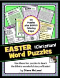 EASTER (Christian) Word Puzzles and BONUS Coloring Page - 