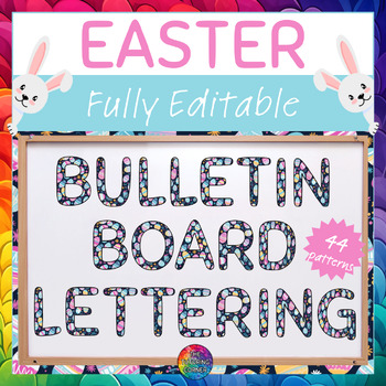 Preview of EASTER Classroom Decor Bulletin Board Lettering | A-Z | 0-9 | Editable