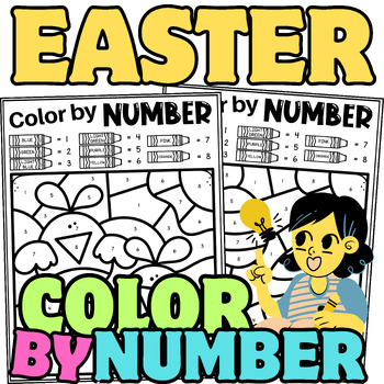 Preview of EASTER Color By NUMBER -EASTER Color april activity -Spring Coloring Pages 2024