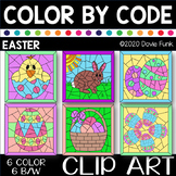 EASTER  Color by Number or Code Clip Art