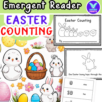 Preview of EASTER Counting -Emergent Reader Kindergarten Math First Grade Mini Book NO PREP