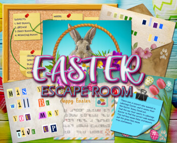 Preview of EASTER Escape Room Kit Adults Teenagers Printable Games DIY bunny rabbit eggs