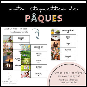 Preview of EASTER FRENCH VOCABULARY: Mots Étiquettes - Pâques