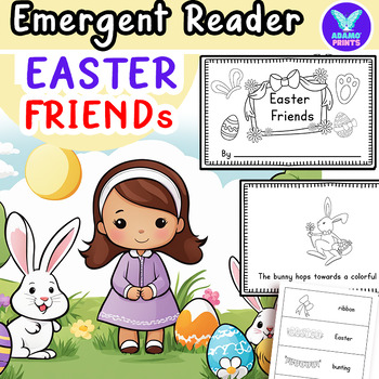 Preview of EASTER Friends -Emergent Reader Kindergarten First Grade Mini Book NO PREP