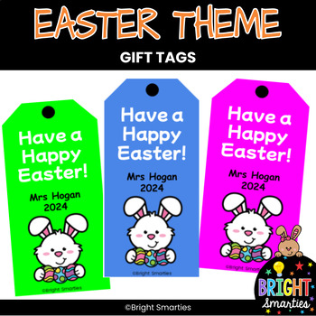 Preview of EASTER GIFT CARDS/TAGS EDITABLE OPTION, COLOURED