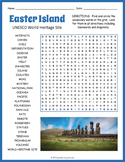 EASTER ISLAND Word Search Puzzle Worksheet Activity