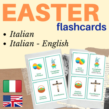 Preview of EASTER ITALIAN FLASH CARDS | Italian flashcards Easter | Italian Easter Pasqua