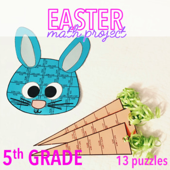 Preview of EASTER MATH ACTIVITIES - FIFTH GRADE BUNNY AND CARROT