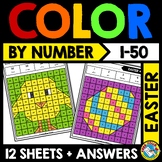 EASTER MATH MYSTERY PICTURE COLOR BY NUMBER ACTIVITY APRIL