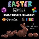 EASTER MATH PICTURE PUZZLE SIMULTANEOUS EQUATIONS SYSTEMS