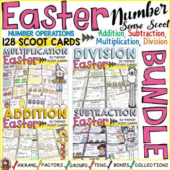 Preview of EASTER MATH SCOOT BUNDLE: ADDITION, SUBTRACTION, MULTIPLICATION, DIVISION