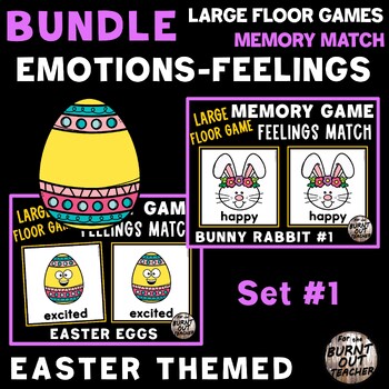 Preview of EASTER MINI BUNDLE LARGE FLOOR MATCH GAME FEELINGS EMOTIONS SEL SOCIAL EMOTIONAL