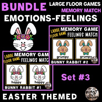 Preview of EASTER MINI BUNDLE LARGE FLOOR MATCH GAME FEELINGS EMOTIONS SEL SOCIAL EMOTIONAL