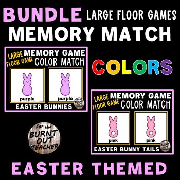 Preview of EASTER MINI BUNDLE LARGE MEMORY MATCH FLOOR GAME COLOR MATCHING COLORS