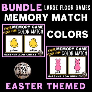 Preview of EASTER MINI BUNDLE LARGE MEMORY MATCH FLOOR GAME COLOR MATCHING COLORS