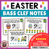 EASTER Music Activities - Bass Clef Notes Worksheets and T