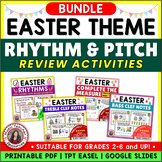 EASTER Music Activities, Rhythm, Treble & Bass Clef Notes 