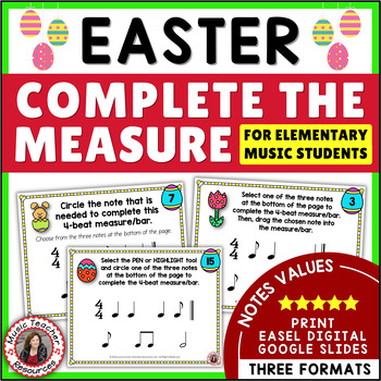 Preview of EASTER Music Lesson Activities - Rhythm Worksheets for Elementary Music