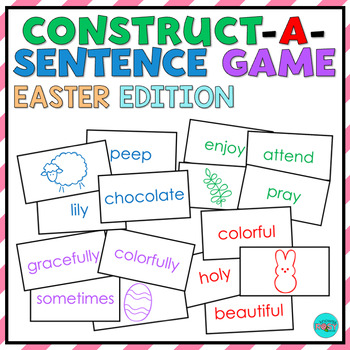 Preview of EASTER Parts of Speech Game | Construct A Sentence | Sentence Building Cards