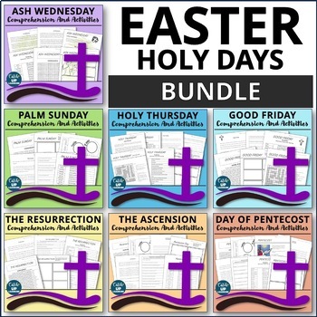 Preview of Religious Days of Easter and Lent No Prep Holy Week Bundle