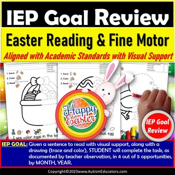 Preview of EASTER Read a Sentence with Visual Support and Fine Motor Skills 
