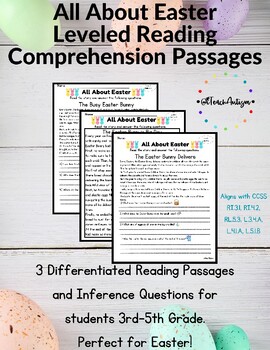 Preview of EASTER Reading Passages with Inference Questions Grades 3-5 with Differentiation