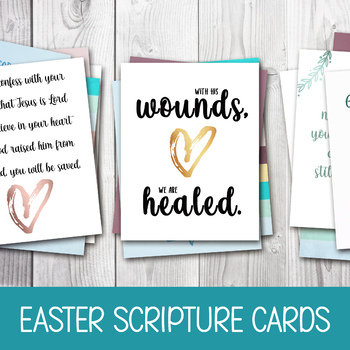 Preview of EASTER SCRIPTURE CARDS, BIBLE JOURNAL PRINTABLES, HOLY WEEK PRAYER NOTECARDS