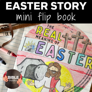 EASTER STORY Mini Flip Book, Bible Lesson, Bible Color Activity
