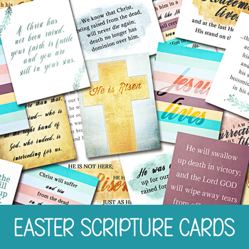 Preview of EASTER STORY SCRIPTURE CARDS, RELIGIOUS PRINTABLES, SUNDAY SCHOOL ACTIVITY