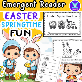 Preview of EASTER Springtime Fun Emergent Reader Kindergarten First Grade Mini Book NO PREP