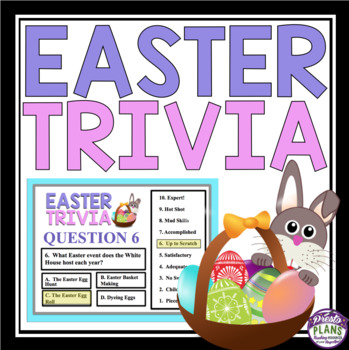 Preview of Easter Trivia Game - Easter Classroom Competition Interactive Holiday Game