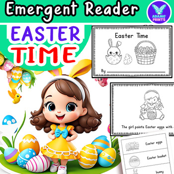 Preview of EASTER Time -Emergent Reader Kindergarten First Grade Mini Book NO PREP