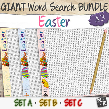 Preview of EASTER VOCABULARY BUNDLE MEGA GIANT Word Search Puzzle Poster Worksheets