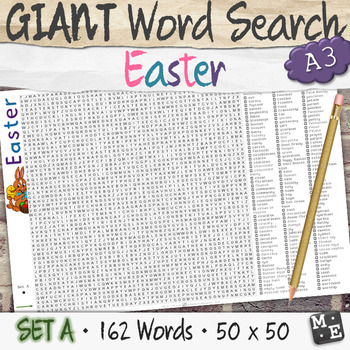 Preview of EASTER VOCABULARY GIANT Holiday Word Search Puzzle Poster Worksheets Set A