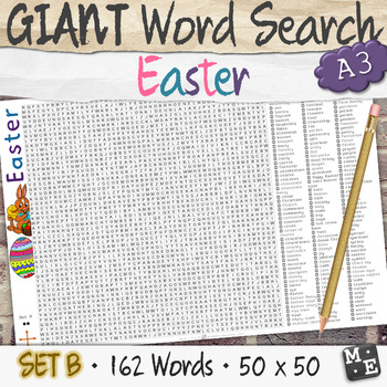 Preview of EASTER VOCABULARY GIANT Holiday Word Search Puzzle Poster Worksheets Set B