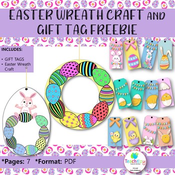 Preview of EASTER WREATH CRAFT and GIFT TAG FREEBIE