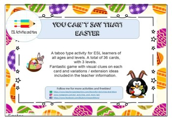 Preview of EASTER - You can't say that!