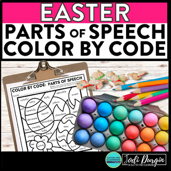 Preview of EASTER color by code grammar parts of speech vocabulary EASTER EGG ACTIVITY
