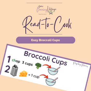 Preview of EASY BROCCOLI CUPS: Read-To-Cook Visual Recipe Card