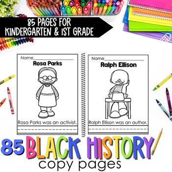 Preview of EASY Black History Emergent Reader Learning Pages Kindergarten First Grade