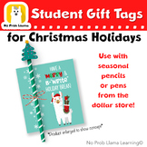 EASY Christmas December Llama Gift Tag, Pencil, Pen, Class