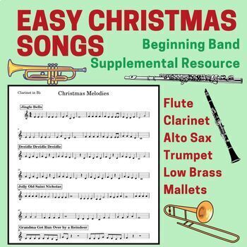Preview of EASY Christmas Melodies for Beginning Band