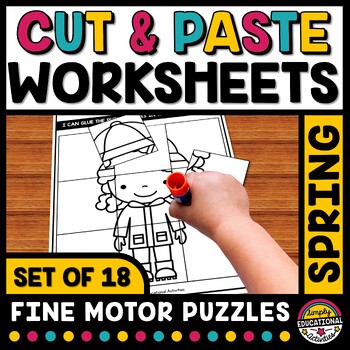 Preview of EASY FUN SPRING MAY CRAFT CUT PASTE PUZZLE WORKSHEET KINDERGARTEN ART ACTIVITY