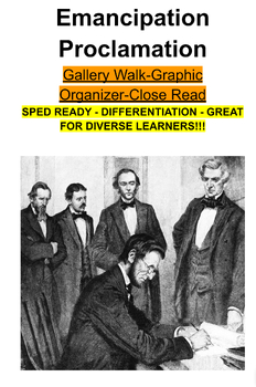 Preview of EASY GALLERY-WALK - Emancipation Proclamation - VALUES AND LIMITATIONS!