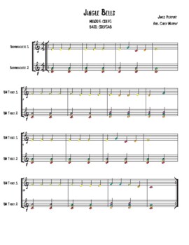 Preview of EASY Jingle Bells for Boomwhackers or Handbells (w/ backing track)