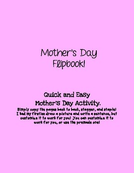 Preview of EASY Mother's Day Flipbook!