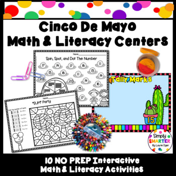 Preview of EASY PREP Cinco De Mayo Math and Literacy Center Activities