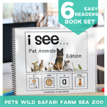 Preview of EASY READER I see a... Animal 6 Book BUNDLE  Adapted Book